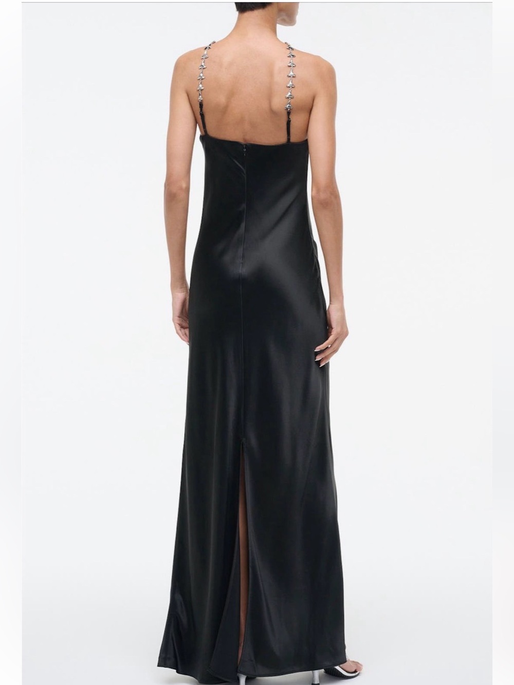 STAUD Cadence Shark Tooth Strap Satin Maxi Dress - Picture 3 of 8
